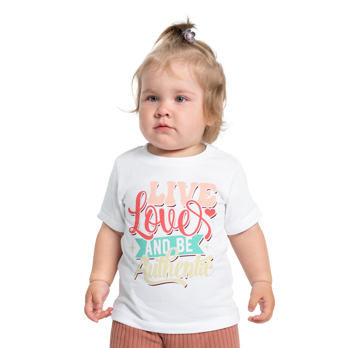 Baby T-Shirt "Live, Love and Be Authentic" — Pastel Inspirational Infant Tee