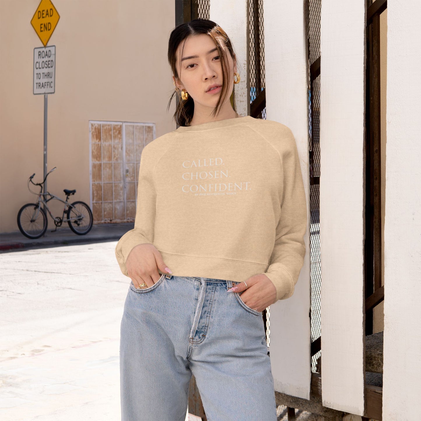 Called. Chosen. Confident. Crop Hoodie — Inspirational Women's Cropped Hoodie