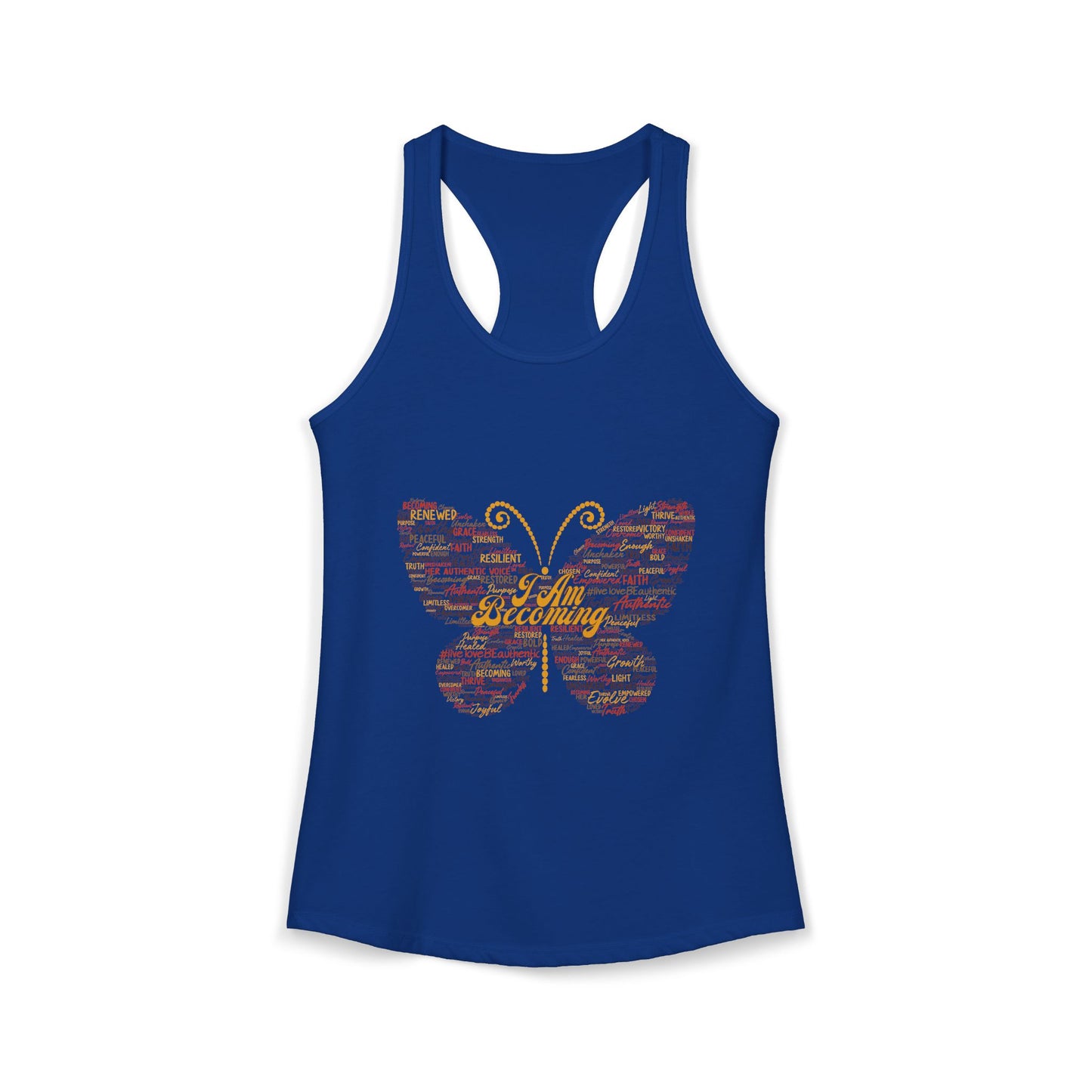 "I am Becoming" Signature Butterfly Racerback Tank