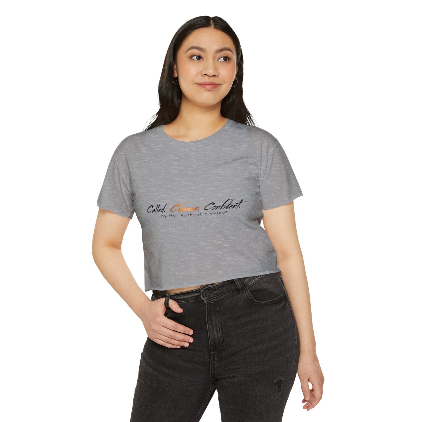 Crop Top — "Called, Chosen, Confident" Inspirational Festival Crop Tee