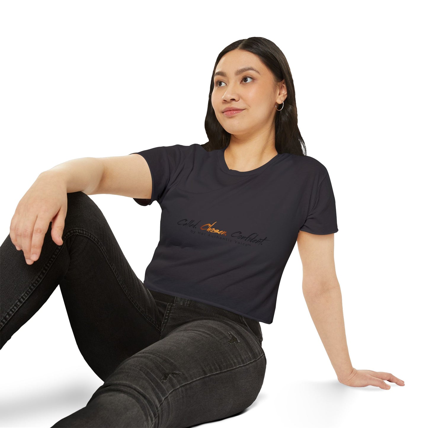 Crop Top — "Called, Chosen, Confident" Inspirational Festival Crop Tee
