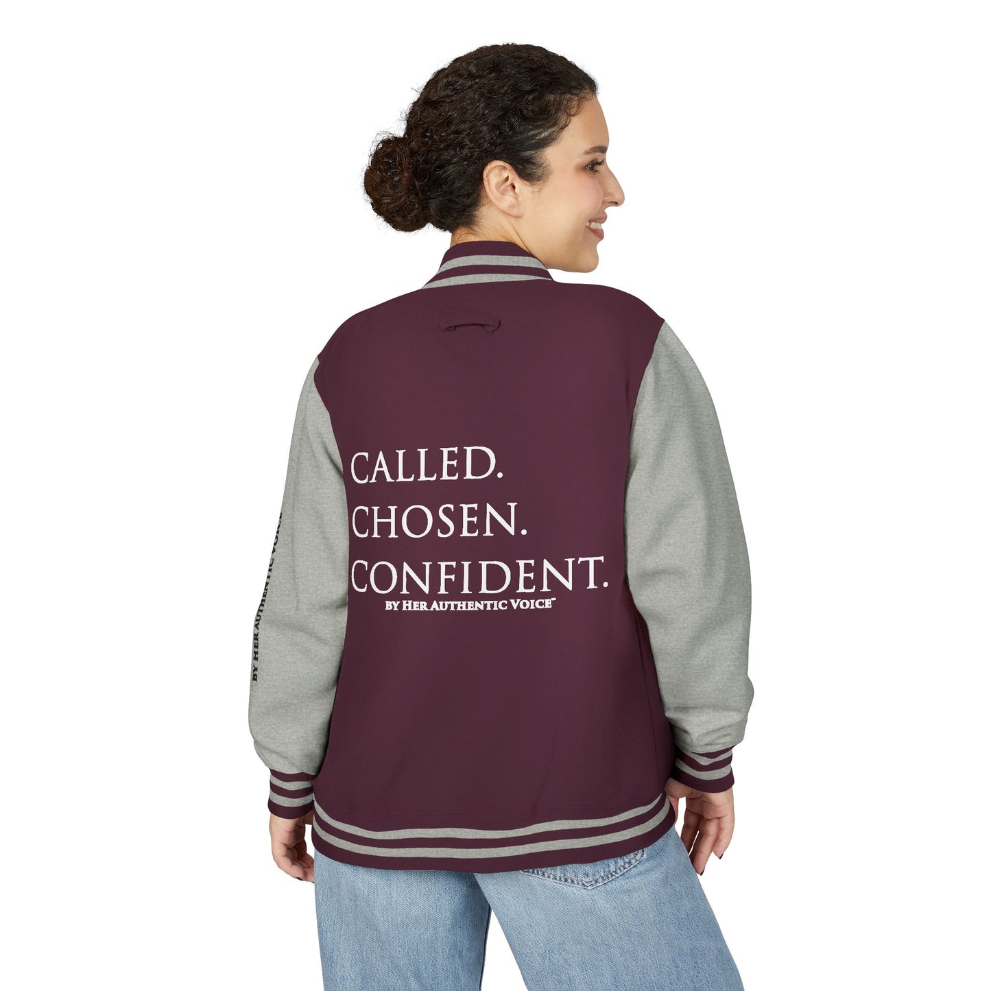 Letterman Jacket — "Called. Chosen. Confident." Empowerment Varsity Jacket