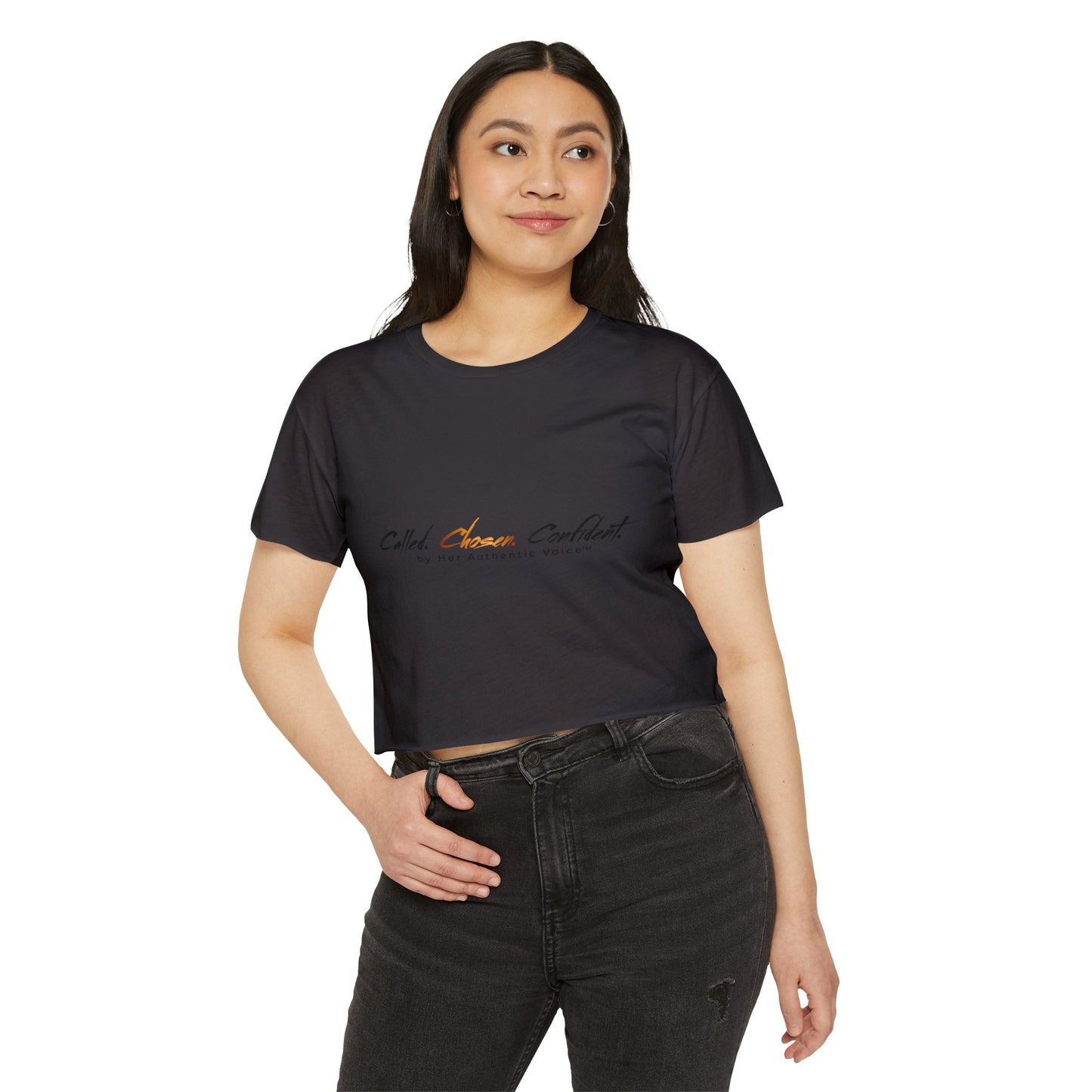 Crop Top — "Called, Chosen, Confident" Inspirational Festival Crop Tee
