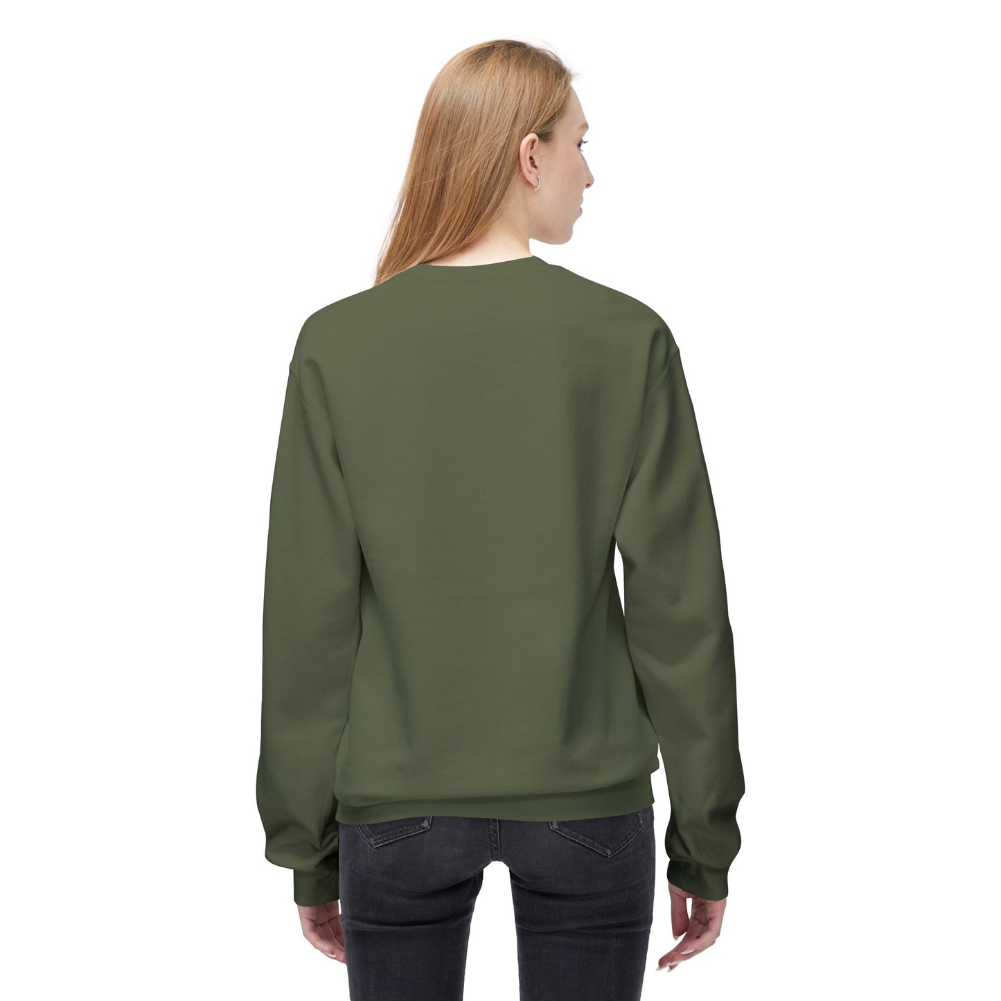 Signature Crewneck Sweatshirt — "By Her Authentic Voice" Minimal Logo