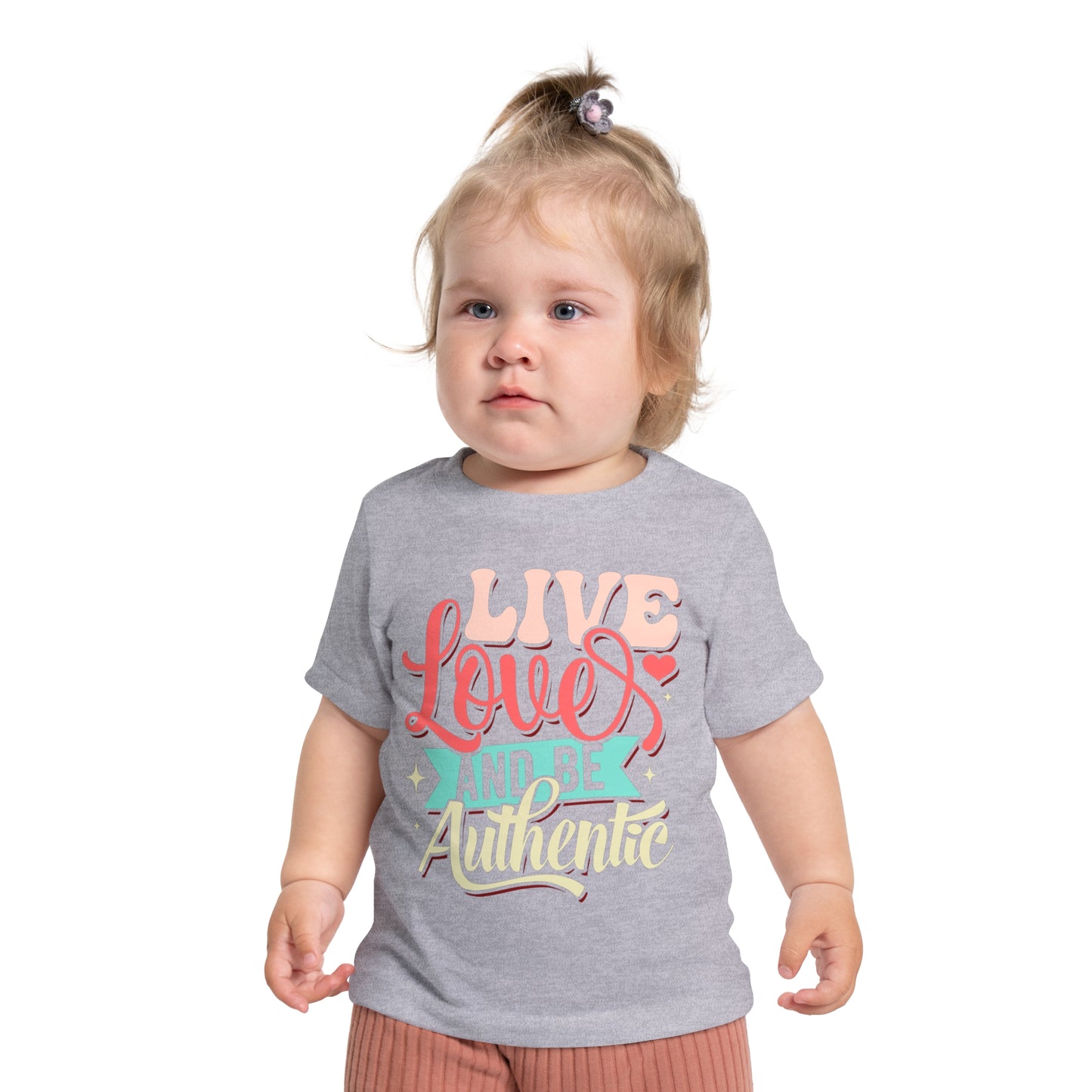 Baby T-Shirt "Live, Love and Be Authentic" — Pastel Inspirational Infant Tee