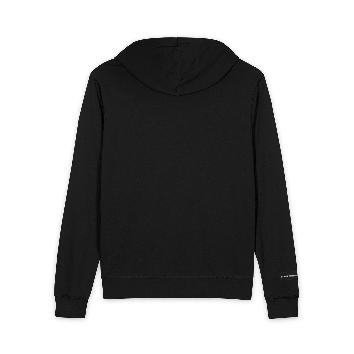 "Called. Chosen. Confident." Minimal Sunset Logo Zip Hoodie — Small Chest & Sleeve Accent