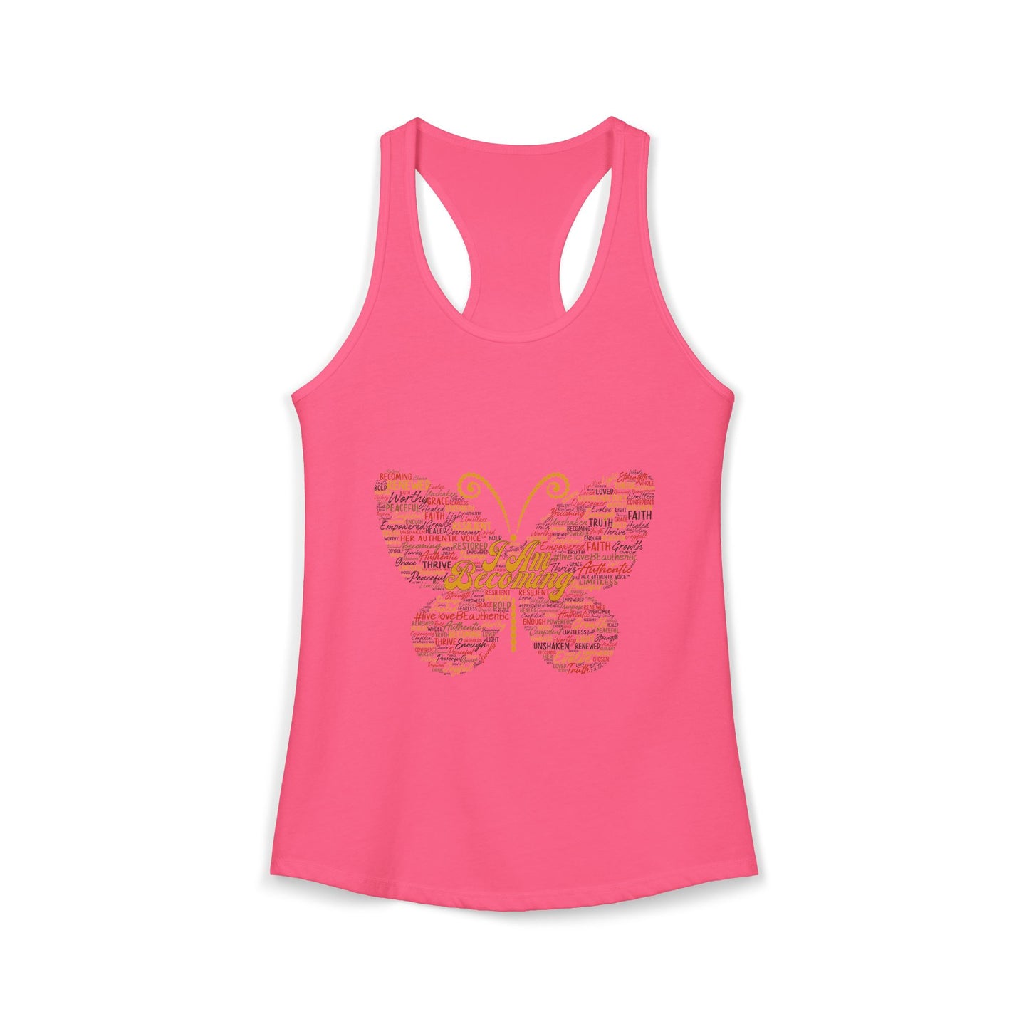 "I am Becoming" Signature Butterfly Racerback Tank