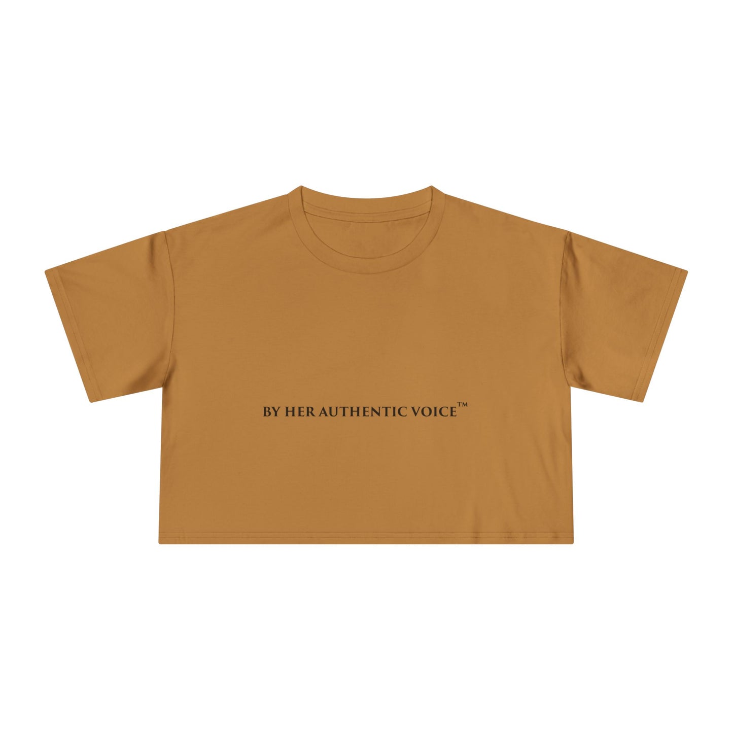 Crop Tee — “By Her Authentic Voice” Minimalist Feminist Graphic Top