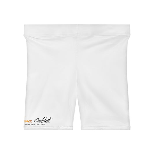 "Called. Chosen. Confident" Women's Biker Shorts — Minimal Logo Activewear for Comfort & Confidence