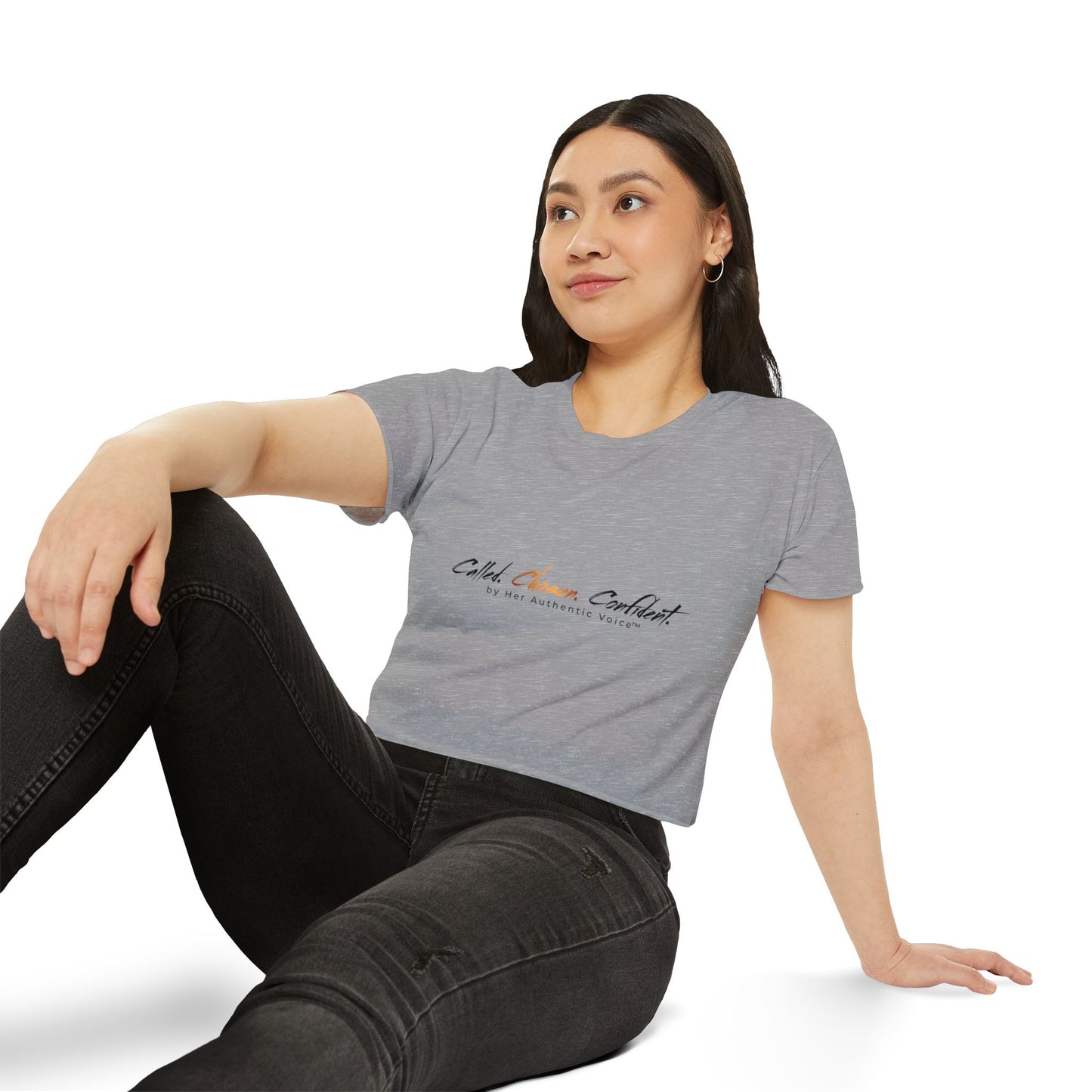 Crop Top — "Called, Chosen, Confident" Inspirational Festival Crop Tee