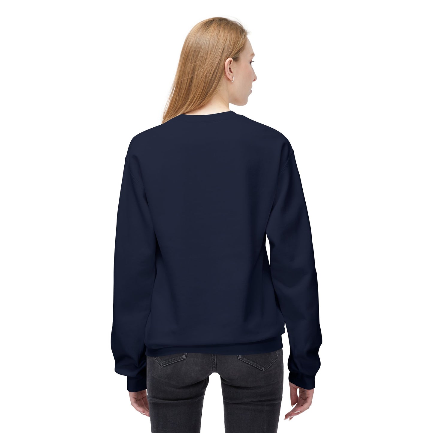 Signature Crewneck Sweatshirt — "By Her Authentic Voice" Minimal Logo