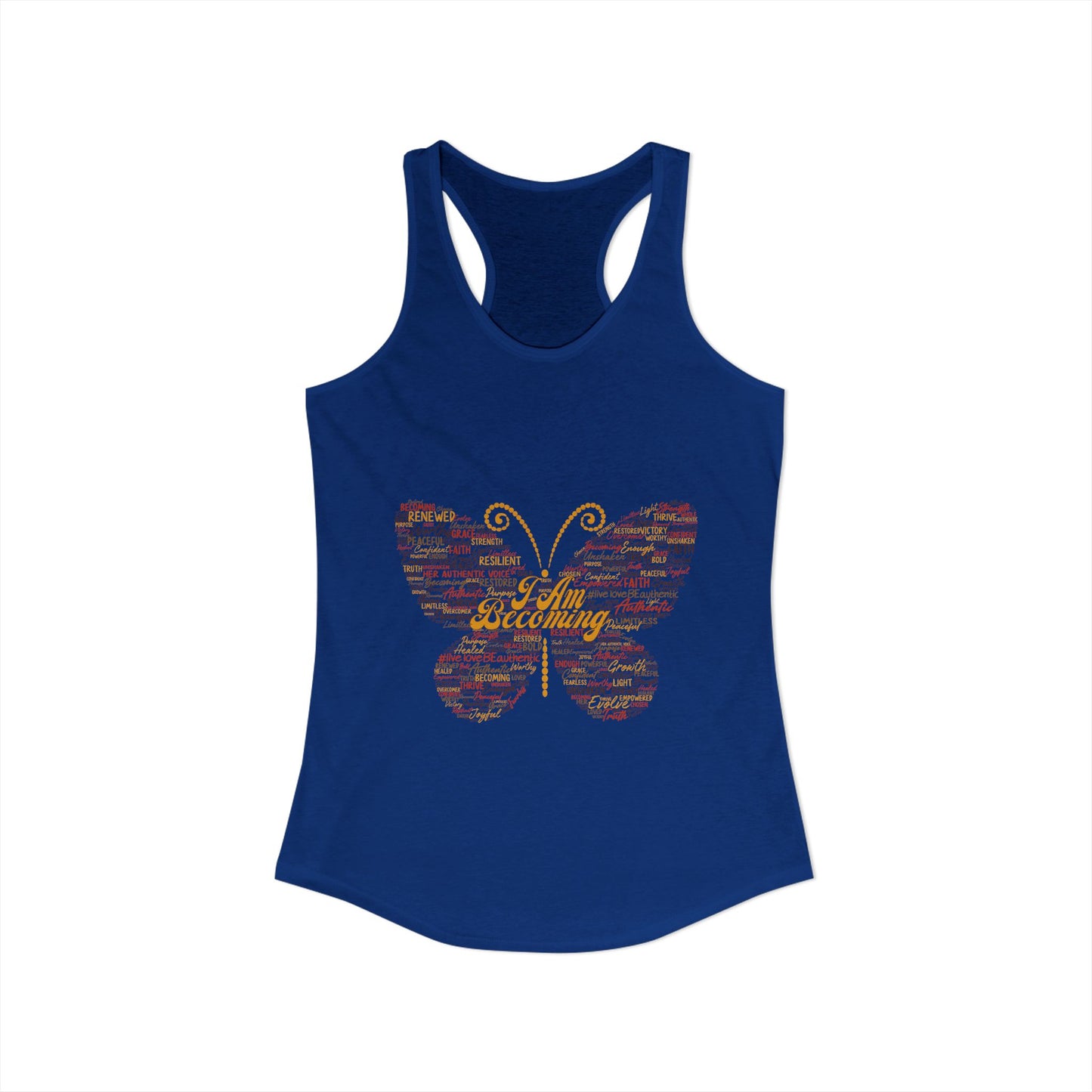 "I am Becoming" Signature Butterfly Racerback Tank