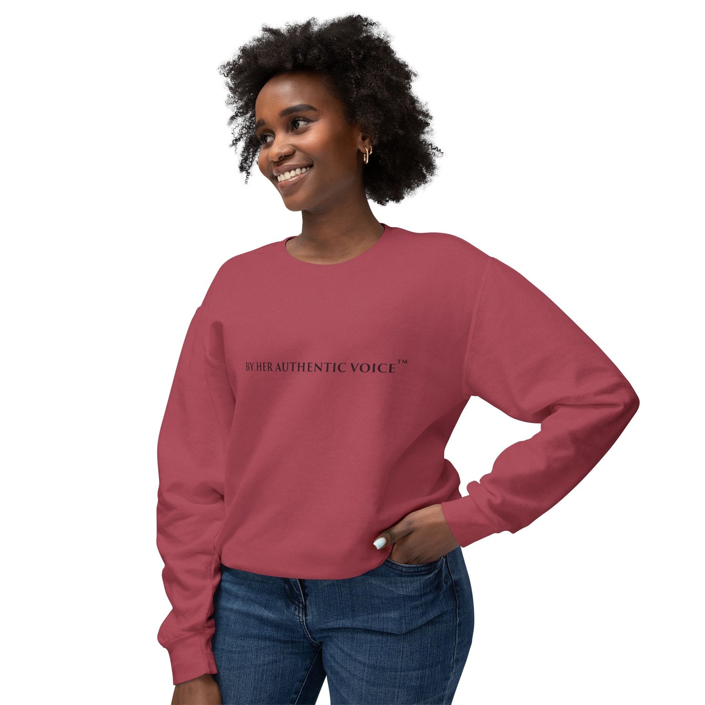 Crewneck Sweatshirt — "By Her Authentic Voice"