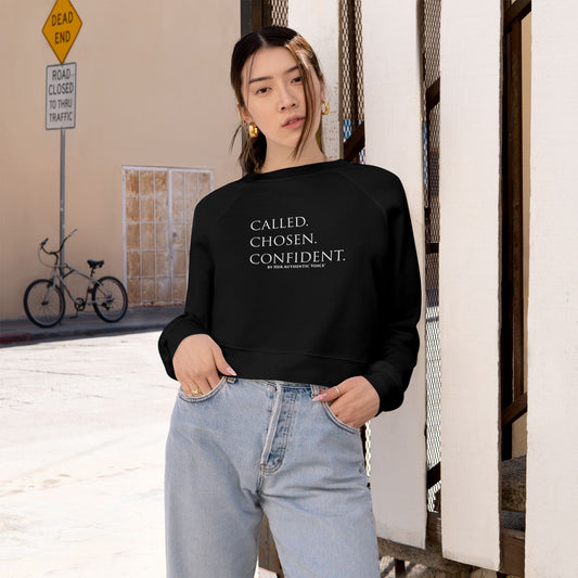 Called. Chosen. Confident. Crop Hoodie — Inspirational Women's Cropped Hoodie