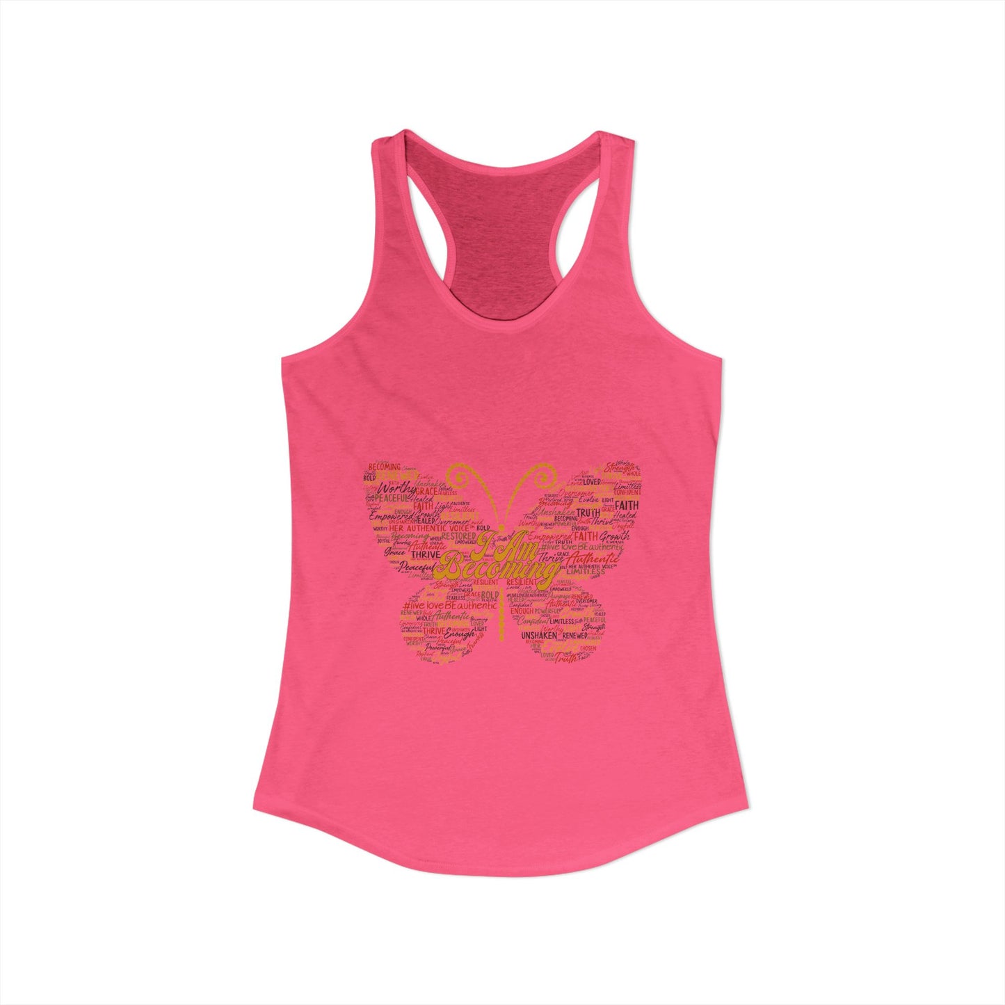 "I am Becoming" Signature Butterfly Racerback Tank