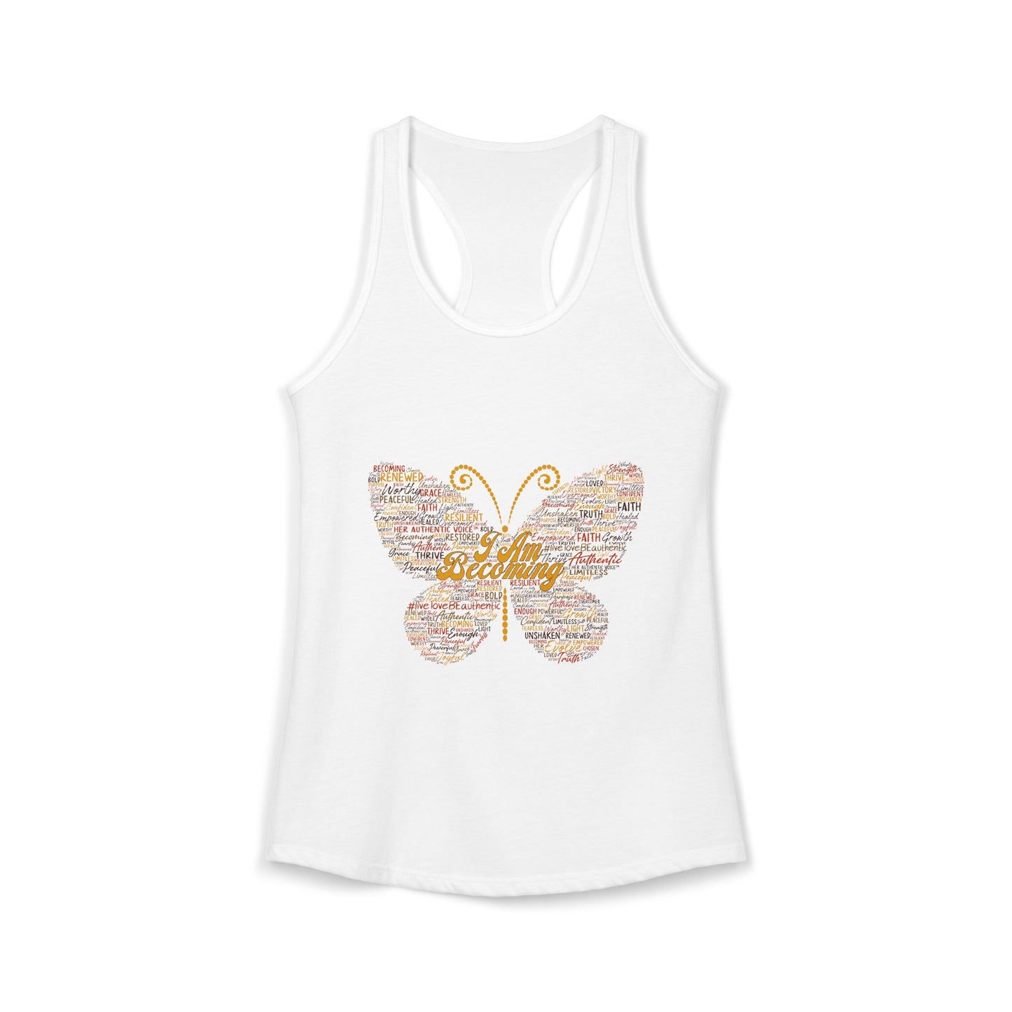 "I am Becoming" Signature Butterfly Racerback Tank