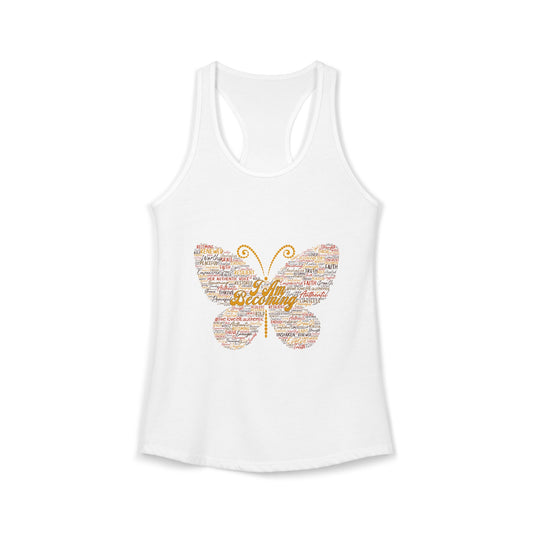 "I am Becoming" Signature Butterfly Racerback Tank