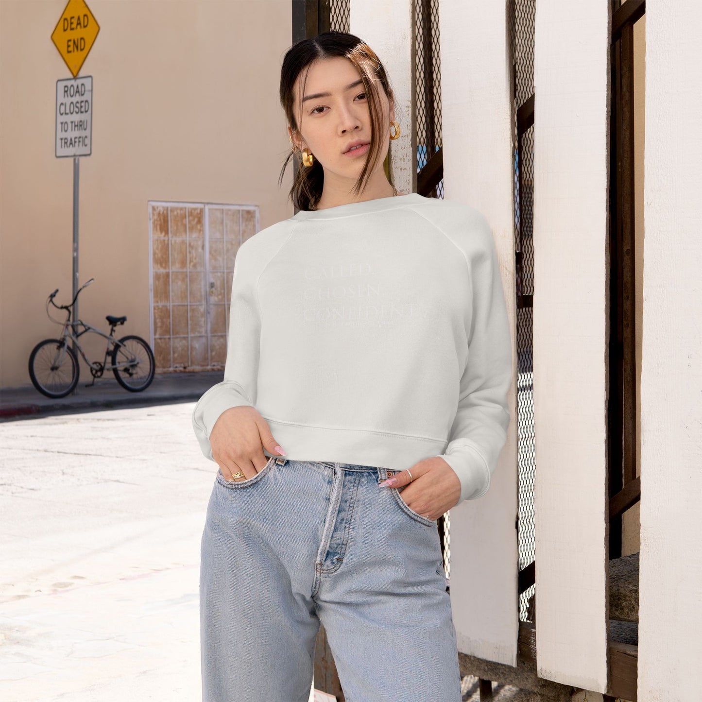 Called. Chosen. Confident. Crop Hoodie — Inspirational Women's Cropped Hoodie