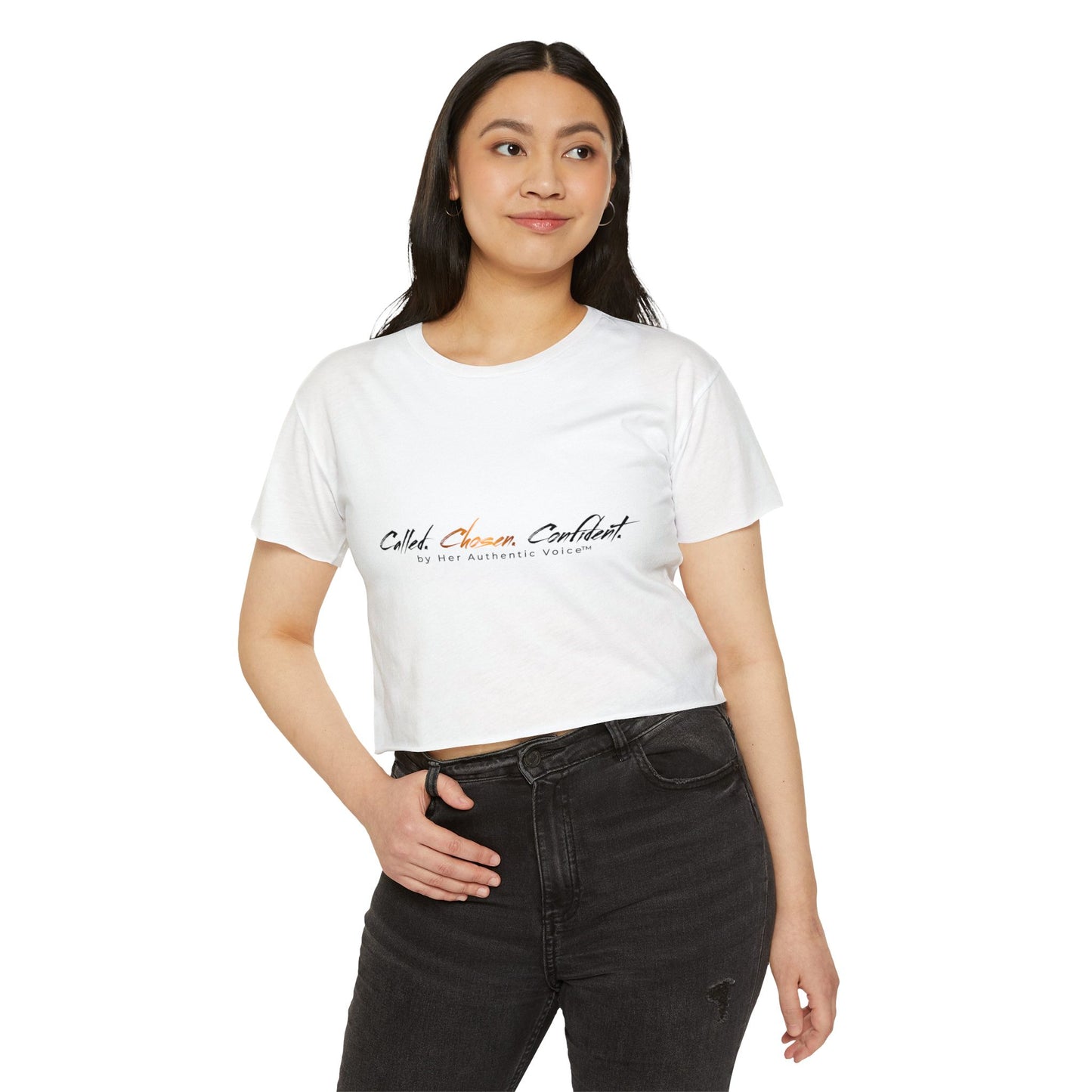 Crop Top — "Called, Chosen, Confident" Inspirational Festival Crop Tee
