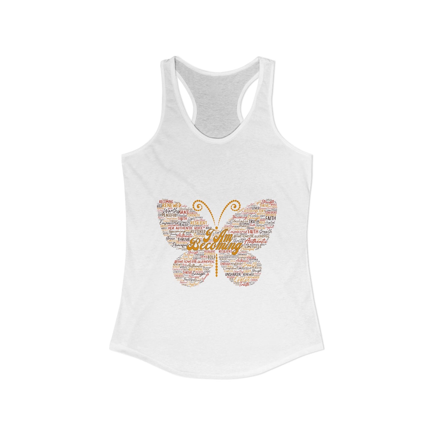 "I am Becoming" Signature Butterfly Racerback Tank
