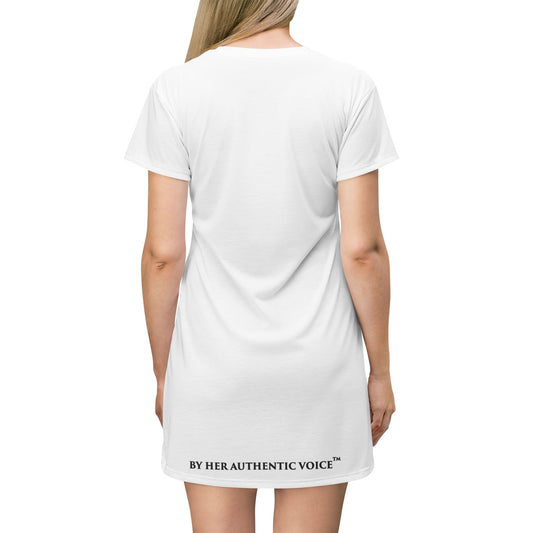"I am Becoming" Butterfly T-Shirt Dress — "Authentic Voice" Inspirational Graphic