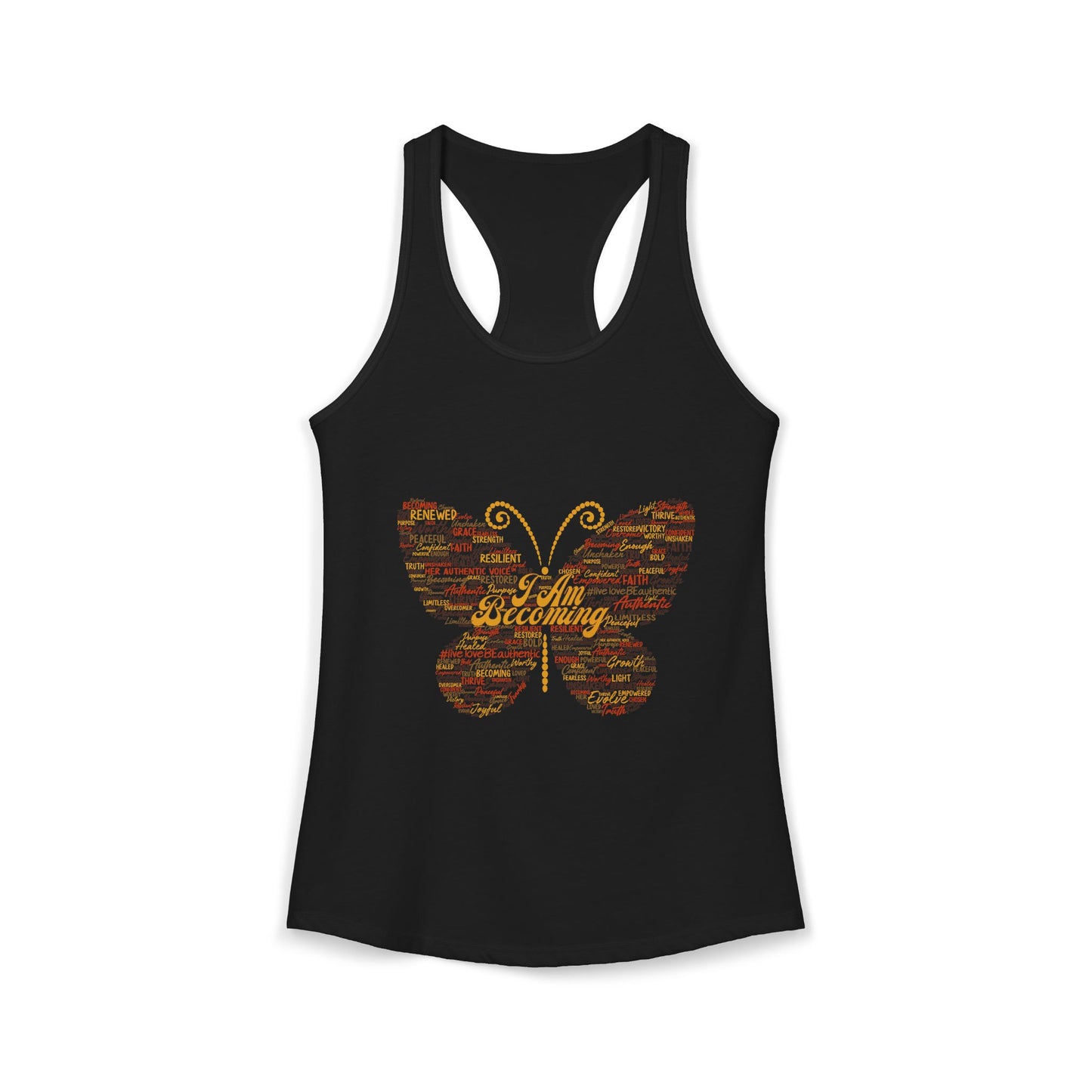 "I am Becoming" Signature Butterfly Racerback Tank