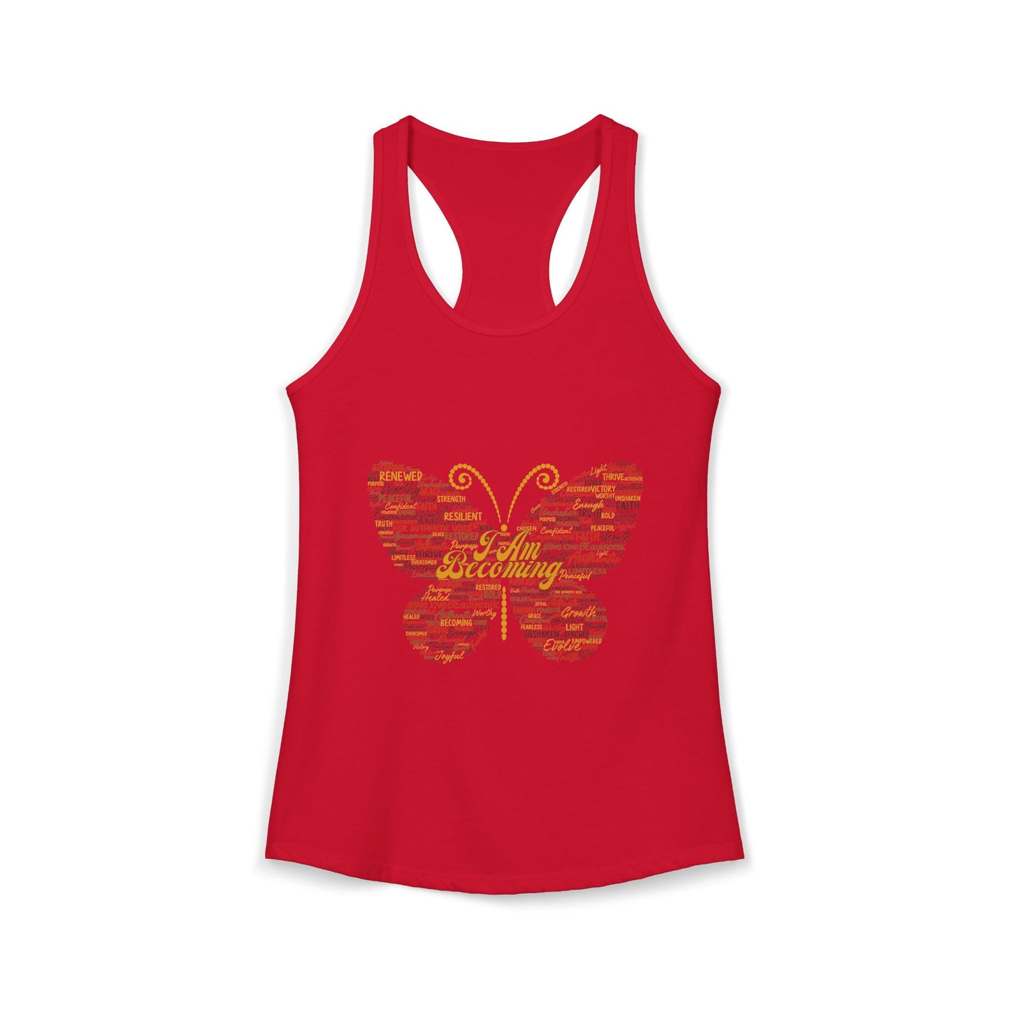 "I am Becoming" Signature Butterfly Racerback Tank