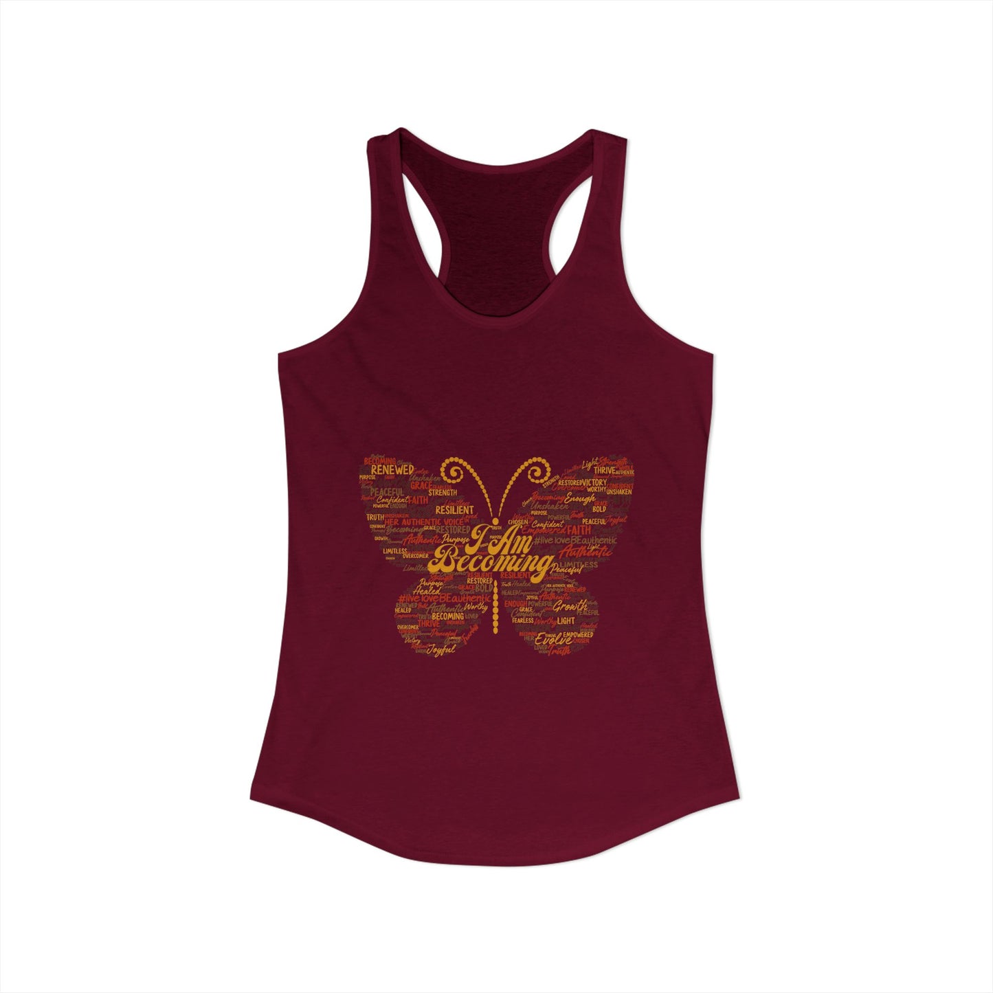 "I am Becoming" Signature Butterfly Racerback Tank