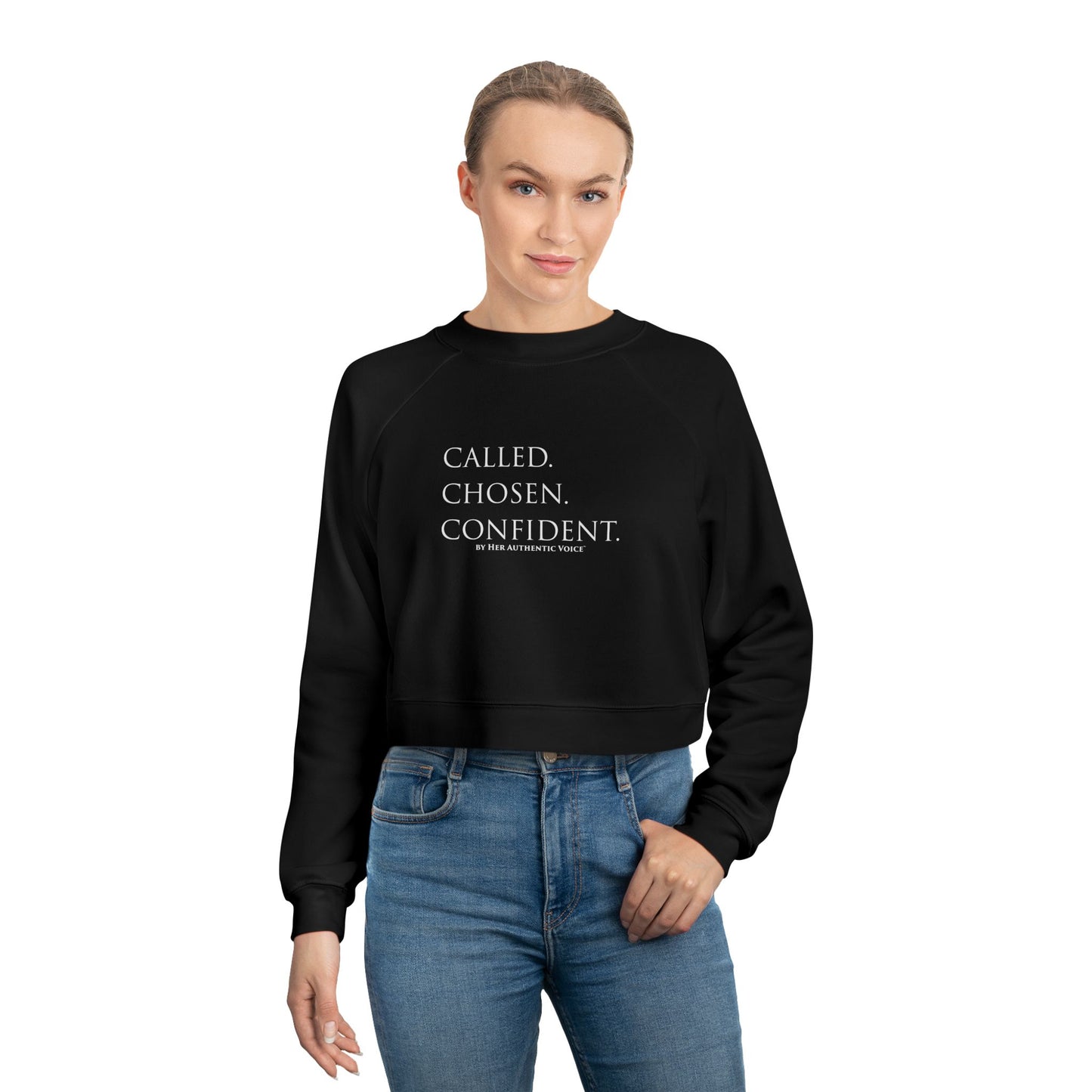 Called. Chosen. Confident. Crop Hoodie — Inspirational Women's Cropped Hoodie