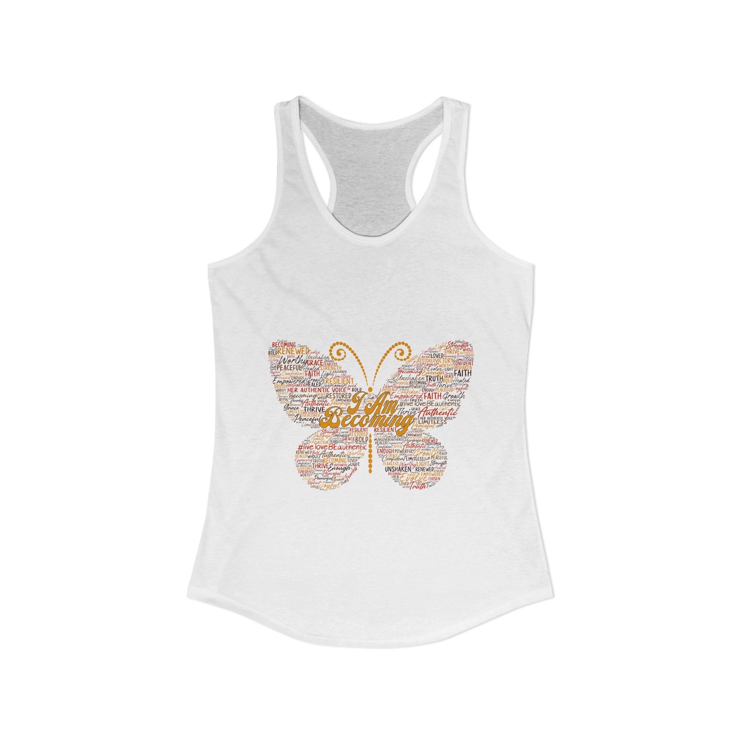 "I am Becoming" Signature Butterfly Racerback Tank
