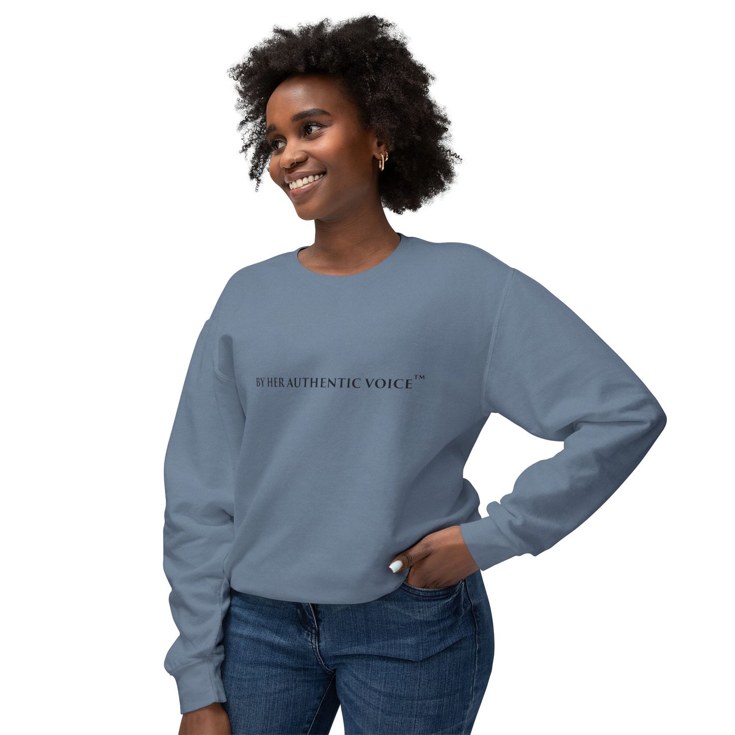 Crewneck Sweatshirt — "By Her Authentic Voice"