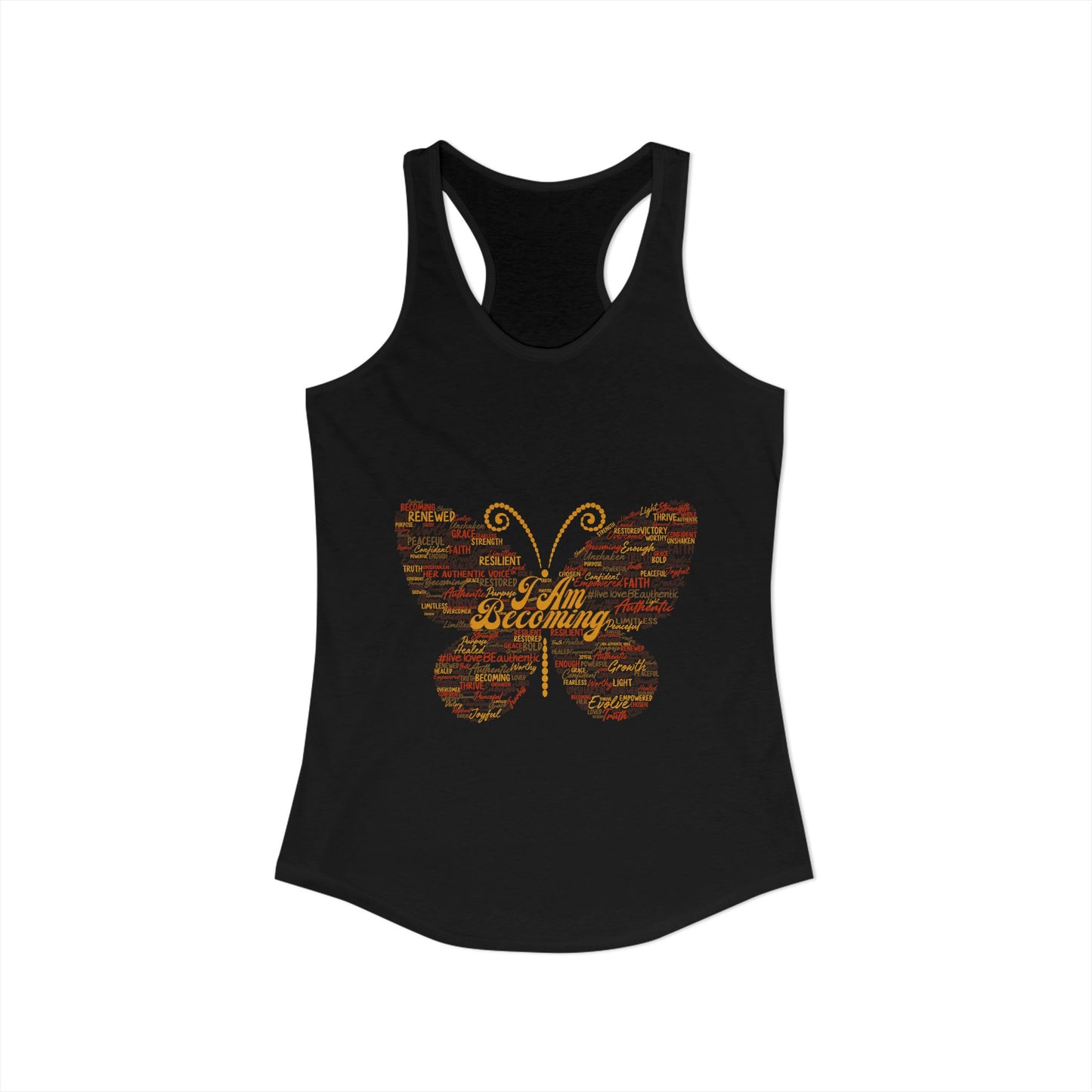 "I am Becoming" Signature Butterfly Racerback Tank