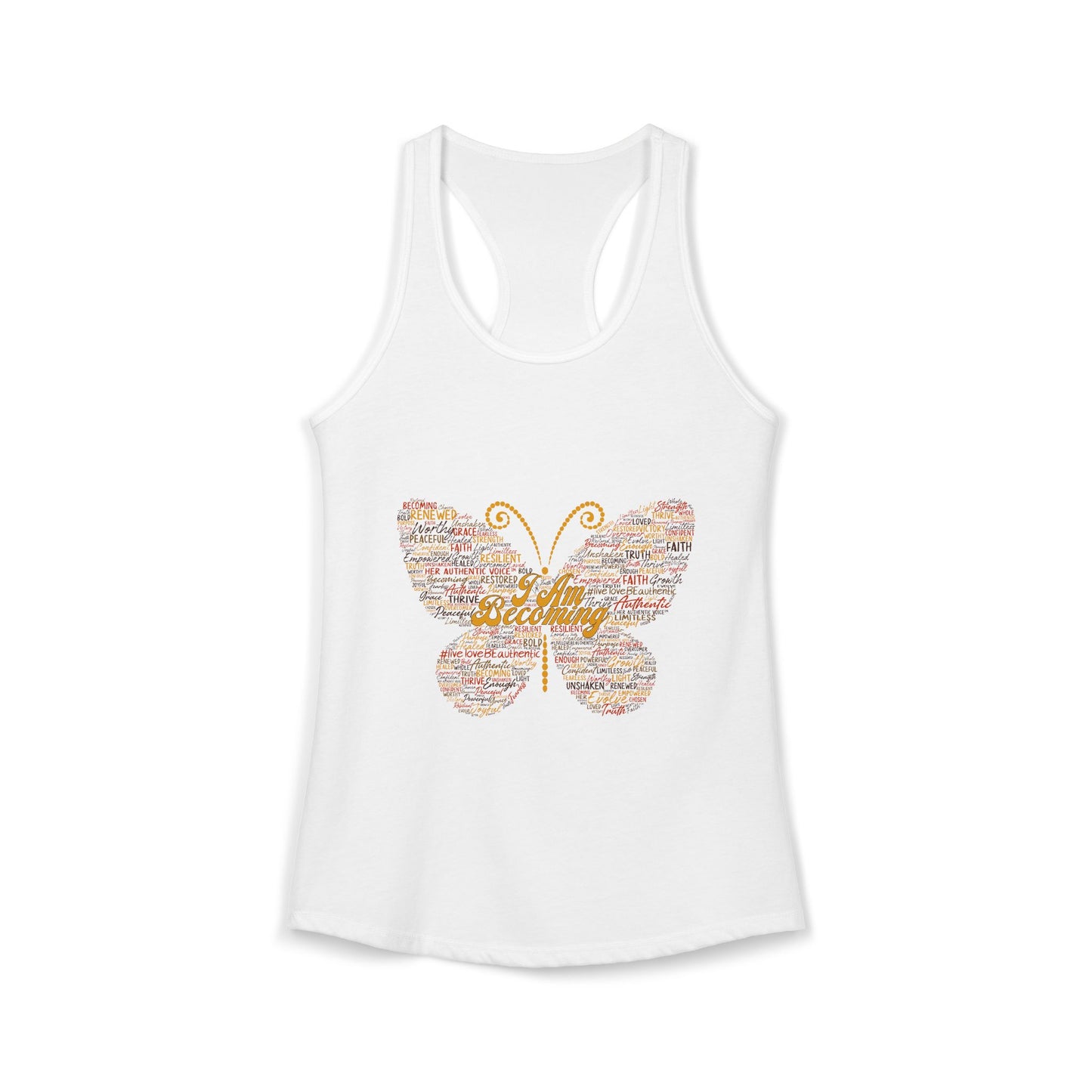 "I am Becoming" Signature Butterfly Racerback Tank