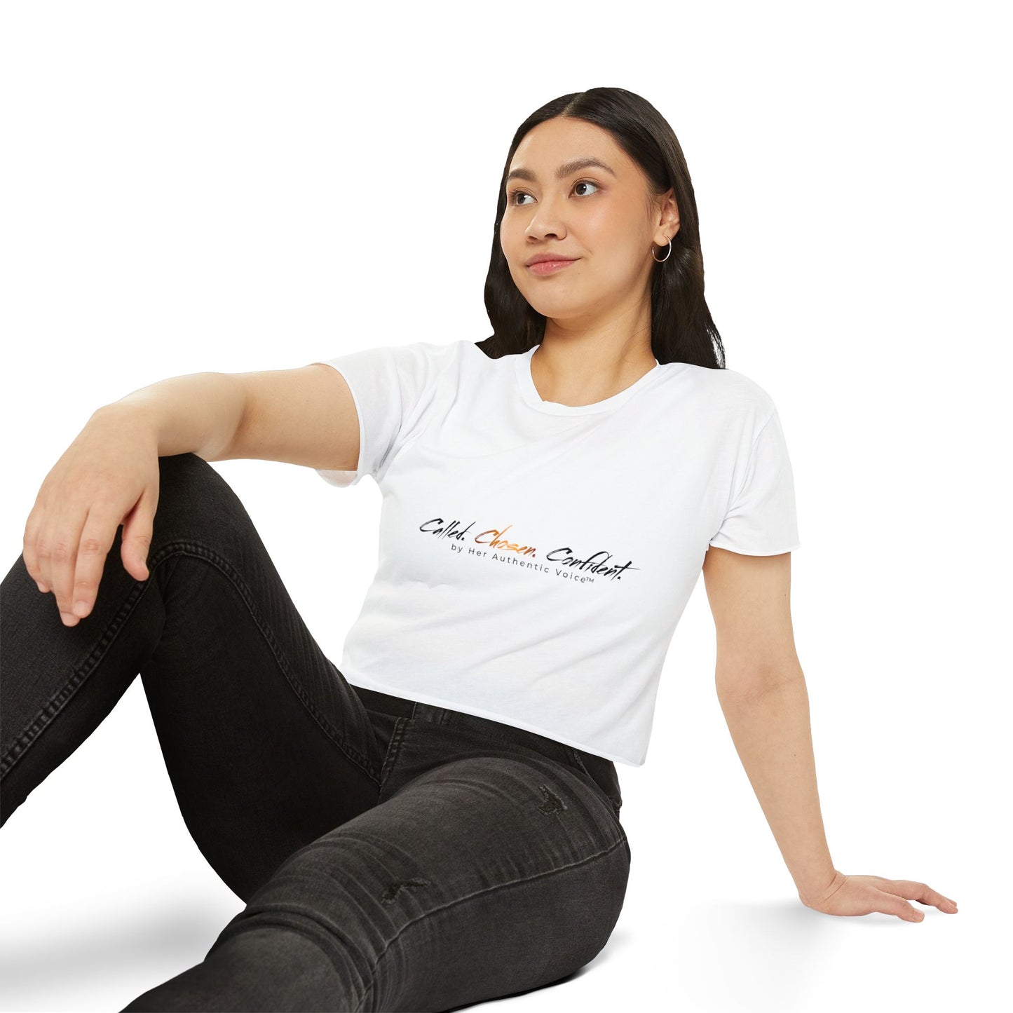 Crop Top — "Called, Chosen, Confident" Inspirational Festival Crop Tee