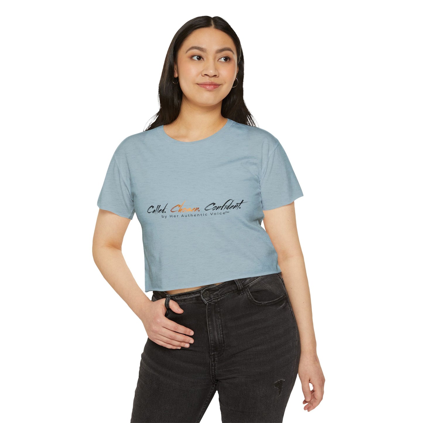 Crop Top — "Called, Chosen, Confident" Inspirational Festival Crop Tee
