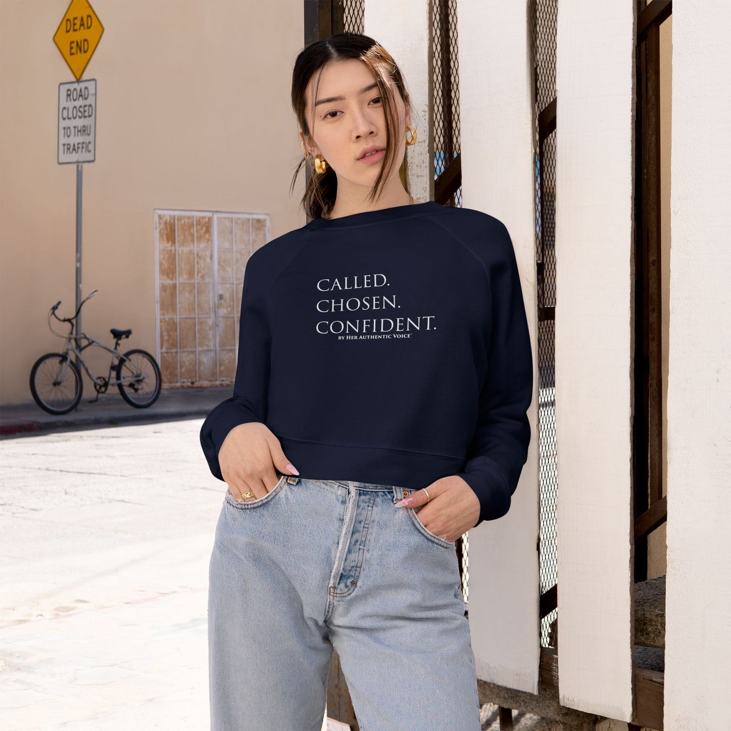 Called. Chosen. Confident. Crop Hoodie — Inspirational Women's Cropped Hoodie