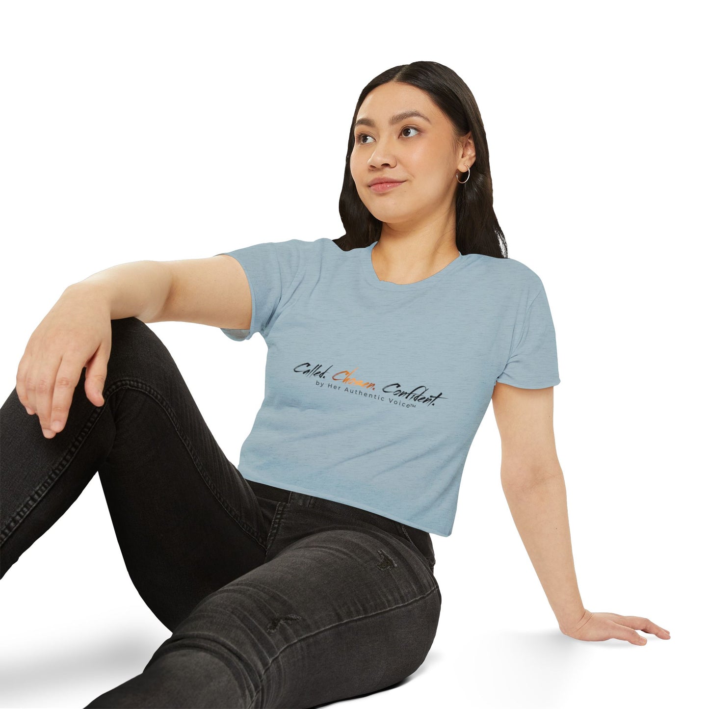 Crop Top — "Called, Chosen, Confident" Inspirational Festival Crop Tee