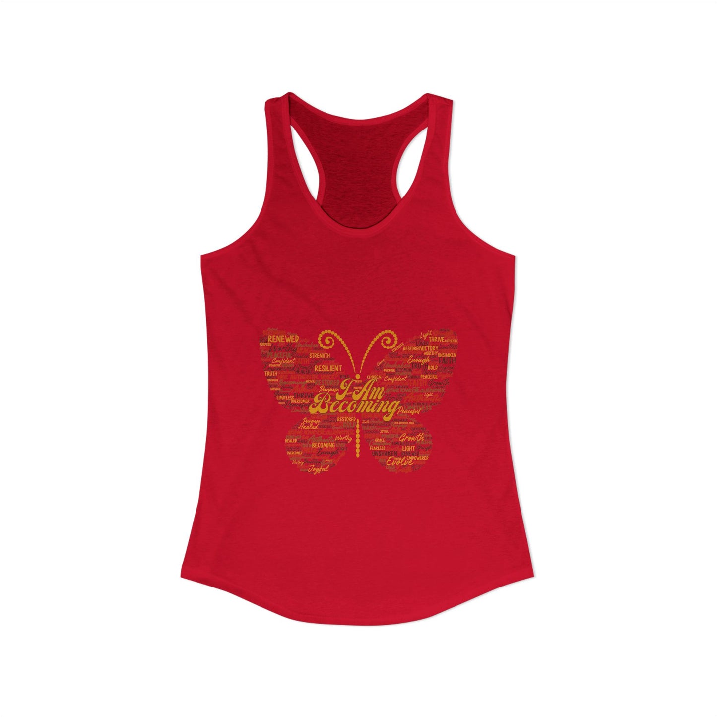 "I am Becoming" Signature Butterfly Racerback Tank